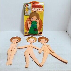 VINTAGE 70S JAK PAK JP #141-R JACKIE FOLD UP POCKET SIZE FASHION DOLL LOT